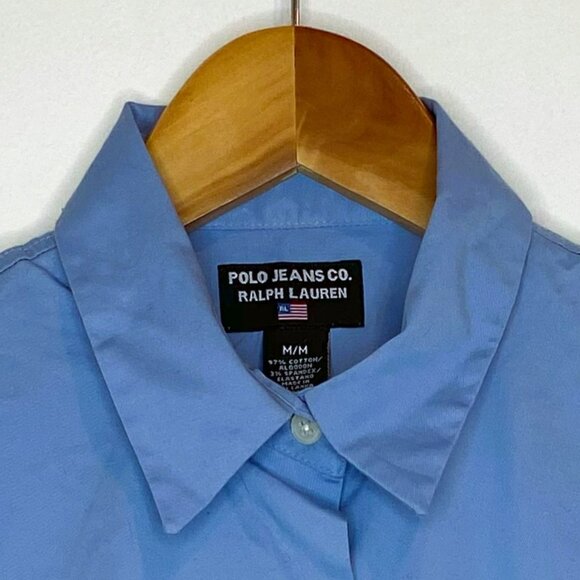 Polo Jeans - Ralph Lauren - Collared, Sleeveless Top, Light Blue, Size M - Picture 3 of 6